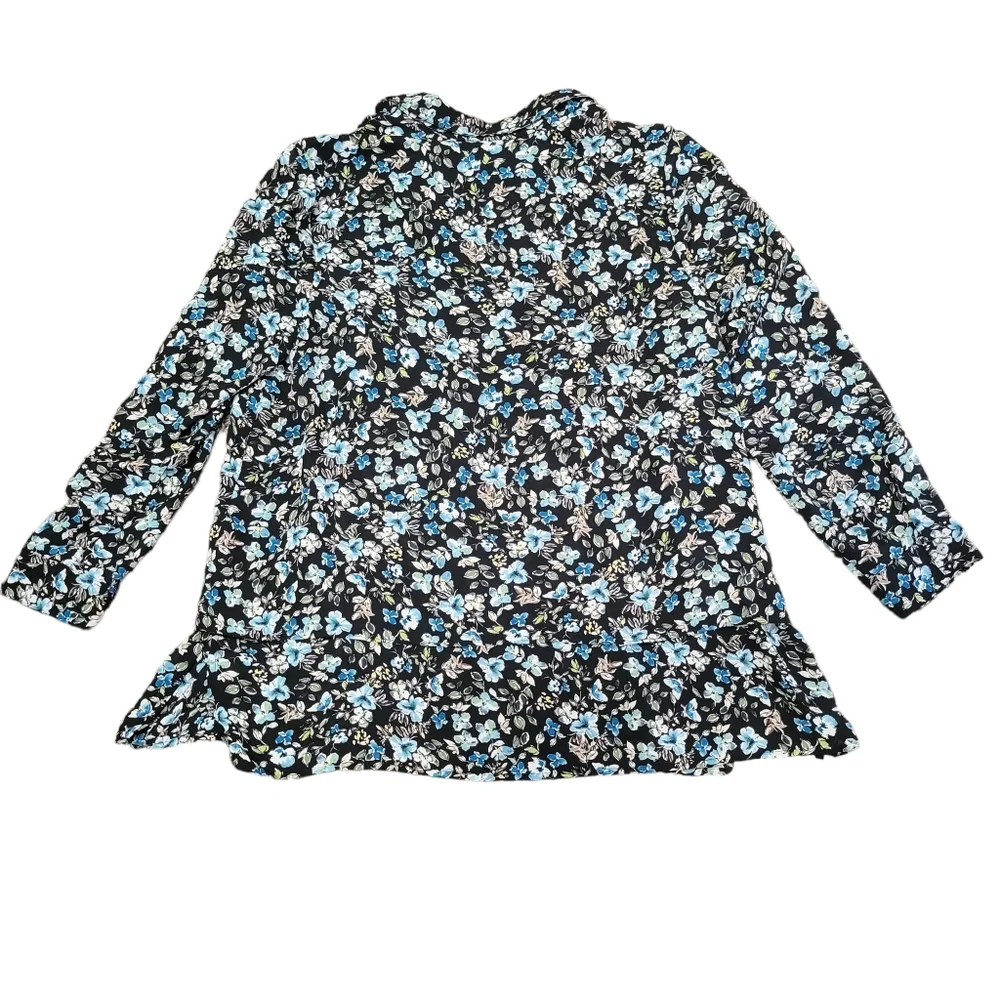 J Jill Floral Button Down Long Sleeve Top